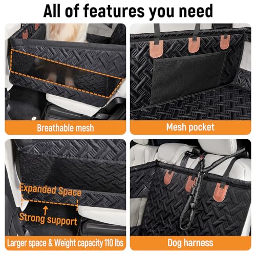 YJGF Large Dog Car Seat Large Size Dog,Pet Car Seat Cover for Back Seat Extende,Pet Booster