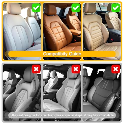 Seat Back Protector - Leather Kick Mat with Storage Pockets, Front & Back Seat Cover for Kids -Large Capacity Car Seat Organizers and Storage for Child, Splashproof & Easy Clean