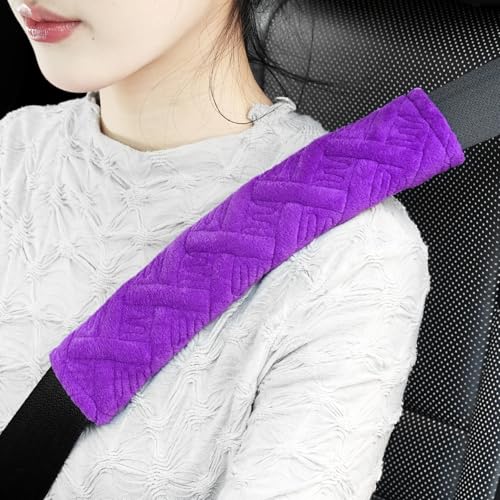 JUSTTOP 2-Pack Universal Car Seat Belt Pads Cover for A More Comfortable Driving, Seat Belt Shoulder Strap Covers Harness Pad for Car Interior Accessories(Purple) - color: purple