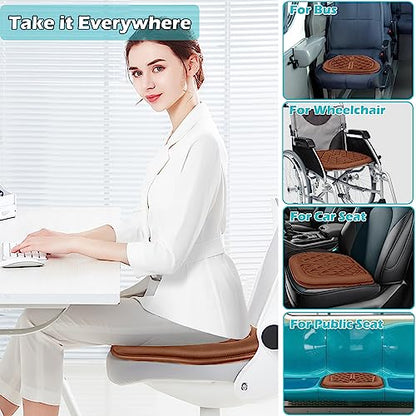 Big Ant Car Seat Cushion, Comfort Memory Foam Driver Seat Cushion Improve Driving View, Sciatica and Lower Back Pain Relief, Thick Seat Cushions for Car Home Office Chair, Wheelchair - Brown - color: Brown