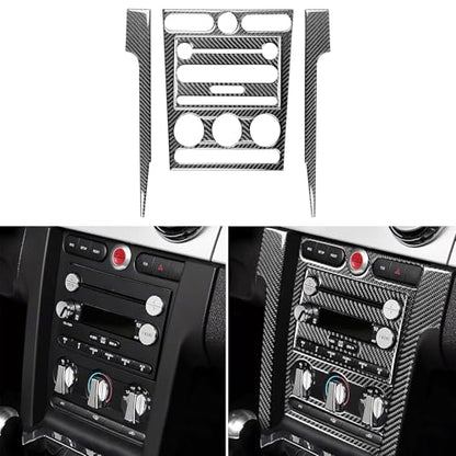 6PCS Car Central Console Dashboard Panel Cover Trim Interior Stickers Compatible with Ford Mustang GT Shelby 2005 2006 2007 2008 2009 Real Soft Carbon Fiber Accessories - color: Dash Console Kit-black