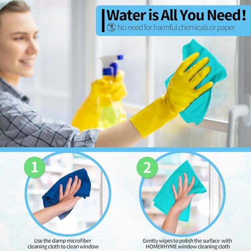 Microfiber Cleaning Cloth - 6 Pack Glasses Cleaning Cloth, 16" x 14" Window Cleaning Rags, Streak Free Lint Free Polishing Cloths Wipes for Eye Glass, Stainless Steel, Windshield, Turquoise - color: Turquoise, size: 6 Pk-16" X 14"