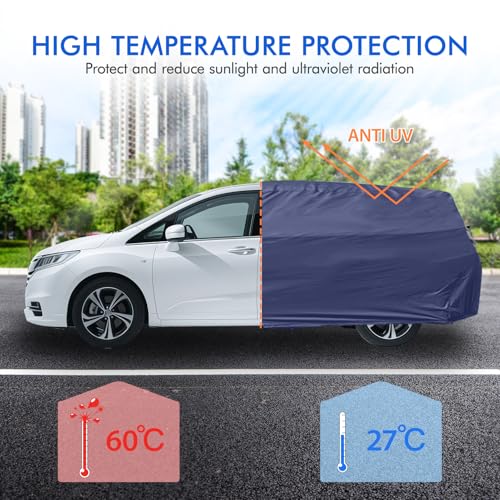 Car Cover Waterproof All Weather, 6 Layers Outdoor Full Exterior Cover Rain Sun UV Snowproof Protection with Zipper Cotton, Mirror Pocket for Honda Odyssey - style: Honda Odyssey