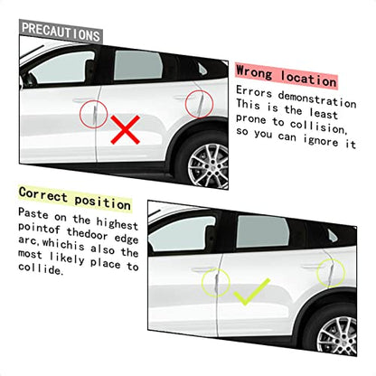 4Pcs Universal Real Carbon Fiber with 2mm Twill Woven Texture Door Edge Guard Paint Scratch Bumper Protector Anti Door Slam Silver Protective Pad Sticker Film for SUV Truck - size: L
