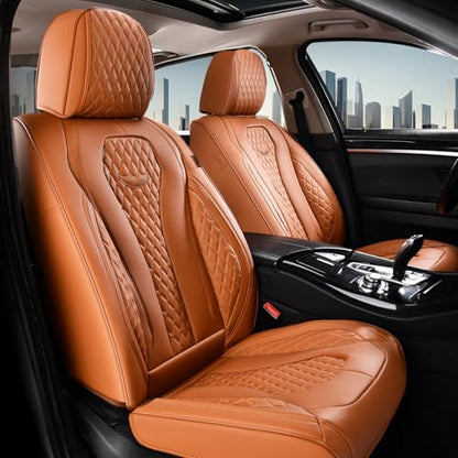 Coverado Car Seat Covers Full Set, Brown Seat Covers, Automotive Car Seat Cover, Car Seat Covers Front Seats Back Seat Covers, Car Seat Protector Universal Fit Most Cars - color: Brown, size: FullSet