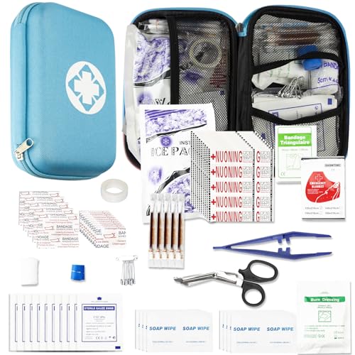 Car-Home Survival First-Aid Kit Emergency-Kit - Blue 273Piece Equipment Travel Supplies First Aid Set Home Essentials Camping Hiking YIDERBO - style: Blue-273Pcs