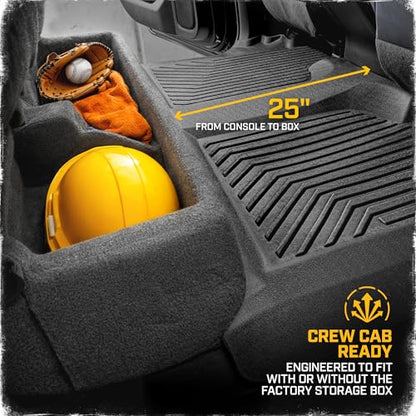 CAT® JustFit™ 3D Custom Fit Bench Floor Mat for 2019-2026 Chevrolet Silverado 1500/GMC Sierra 1500 & 2020-2026 Chevy Silverado/GMC Sierra 2500HD/3500HD Crew Cab Rear Floor Liner Laser Measured - style: Chevy Silverado (2019–2026) / GMC Sierra (2020–2026)