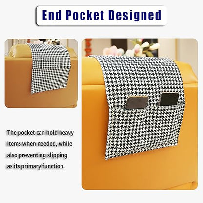 Non-Slip Head Pillow for Recliners - Neck Support Cushion with Velvet Cover for Pain Relief at Home, Office and Travel (Houndstooth) - color: Houndstooth
