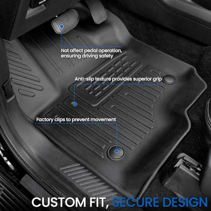 Floor Mats Cargo Mat Set for 2018-2024 Ford Expedition Max 8 Seats Bench Seat, All Weather TPE Cargo Liner Trunk Lower Mat Door Sill Guards Accessories (8 Seats Floor Mats Set) - style: 8 Seats Floor Mats Set