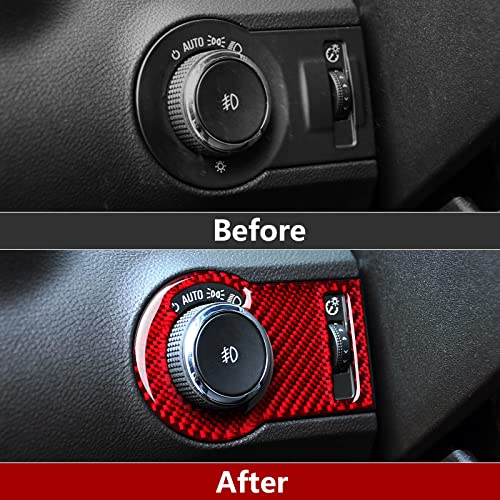 Car Headlight Switch Sticker Carbon Fiber Decal Interior Trim for Chevrolet Camaro 2010 2011 2012 2013 2014 2015 Accessories - color: Headlight Switch