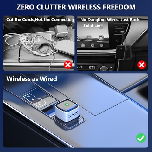 Wireless CarPlay Adapter & Android Auto Dongle, One Click Multi Device Switching Seamless Connection, Compact Size, Plug & Play Wireless CarPlay Converter for iPhone & Android, USB/USB-C, No Delay - color: B5