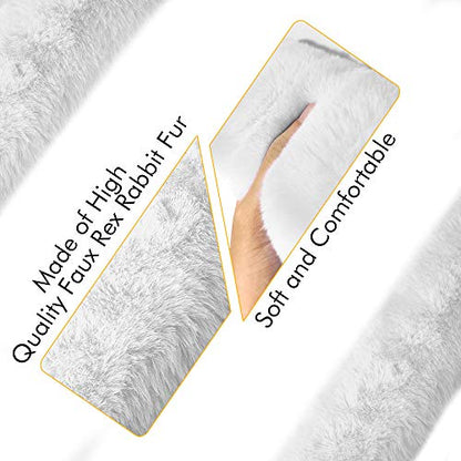GAMPRO Car Seat Belt Pad Cover, 2-Pack Soft Car Safety Seat Belt Strap Shoulder Pad for Adults and Children, Suitable for Car Seat Belt, Backpack, Shoulder Bag (white) - color: white