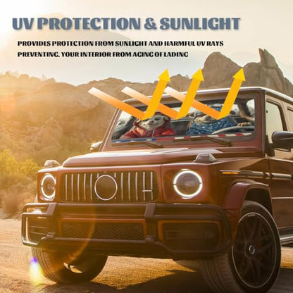Funny Dog Car Windshield Sun Shade - Cute Dog Driving Heatshield Blocks UV Rays for Sedan, Truck, SUV - 59" L x 31.5" W - color: Funny Dog, size: 59"L x 31.5"W