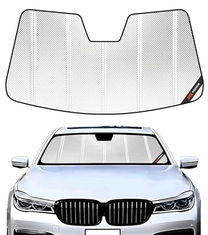 Pigenius Windshield Sun Shade for BMW 7 Series Sedan (G11/G12) 2016-2022, Fits 740i 750i 745e M760i Alpina B7, Reflective Aluminum Film Front Window Sunshade - size: 2016-2022 7 Series