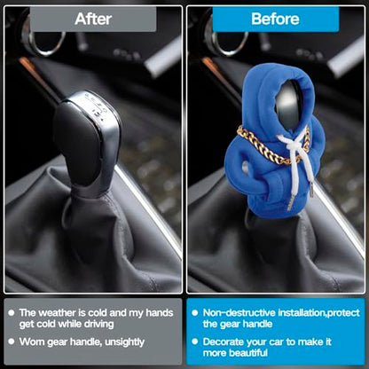 Funny Gear Shift Hoodie Cover, Car Shifter Knob Sweatshirt, Universal Stick Shift Cover for Car Gear Handle - color: Blue