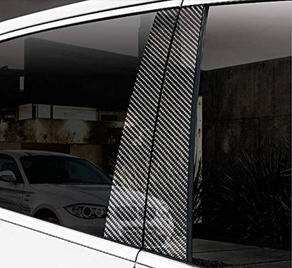 6PCS Car Window B C Pillars Stickers Carbon Fiber Decals Trim Compatible with BMW E60 2003 2004 2005 2006 2007 2008 2009 2010 Accessories - color: E60 (2003-2010)