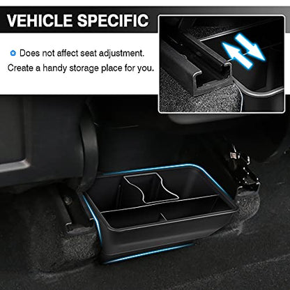 Karltys Rear Center Console Organizer for Tesla Model Y 2020-2024 2025 Accessories 2nd Row Back Seat Storage Box Under Seat Rear Middle Air Outlet Trash Can Container Bin ABS Black(Not for Juniper)