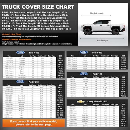 Car Cover Waterproof All-Weather,Heavy-Duty Outdoor Full Exterior Automobiles Snow Cover for Truck Cover with Camper Shell Topper 211-228 inch,with Windshield Sun Shade,Towel&Storage Bag - size: Fit Truck 211-228 inch(PK-L with Shell Topper)