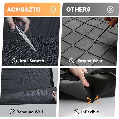 AOMSAZTO Floor Mats Compatible with Mercedes Benz GLC 300 2016-2022 (Not for Coupe): All Weather Floor Mats & Cargo Mat for GLC300 GLC250 GLC300e GLC43 AMG GLC63 AMG Full Set Floor & Trunk Liner - style: 2) for Mercedes Benz GLC (Not Coupe) | 2016-2022 |