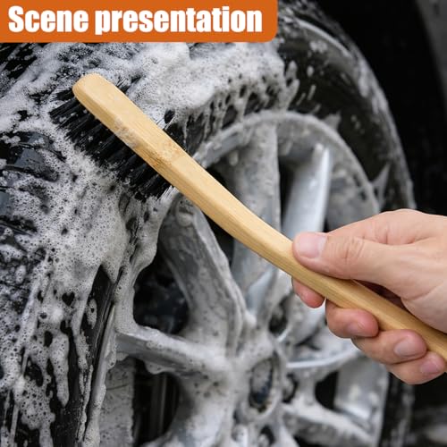 3PCS Car Cleaning Brush, 15.5 Inch Long Handle Tire Wash Brush, Small Car Detailing Brush for Wheel Rims & Fenders, Universal Brushes Set for Vehicle Interior, Home (38CM-14.9IN) - size: 38CM-14.9IN