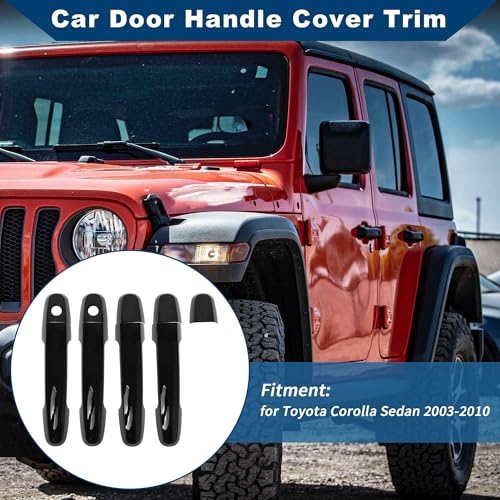 Car Door Handle Cover Trim for Toyota Corolla Sedan 2003-2010 |Side Door Handle Cover| Durable| 1 Set Black