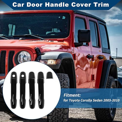 Car Door Handle Cover Trim for Toyota Corolla Sedan 2003-2010 |Side Door Handle Cover| Durable| 1 Set Black