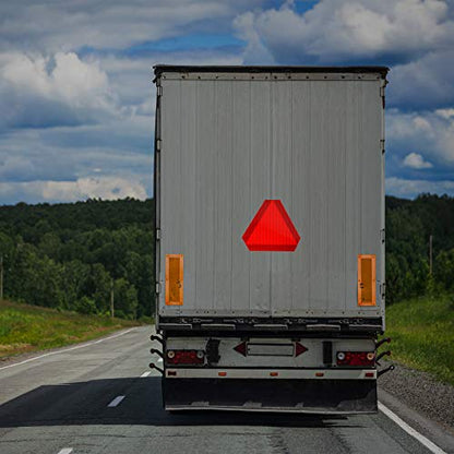 3 Pieces Slow Moving Vehicle Sign Triangle with Reflective Tape Plastic Sign Diamond Grade Reflective for Golf Cart Cars, 14 x 12 Inch(Red and Orange)