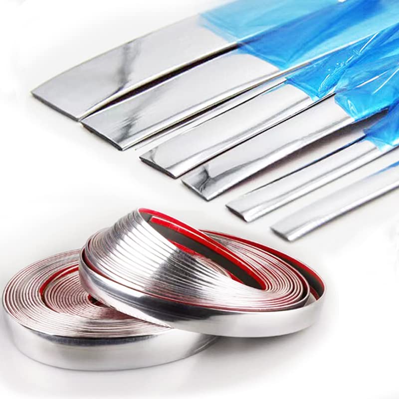 Chrome Silver Car Exterior and Interior Molding Trim Universal Bumper Window Door Body Side and Household Furniture Surfaces Decorative Strip Scratch-Proof (Width: 1 inch (25mm), Length: 12Ft) - size: Length: 12Ft