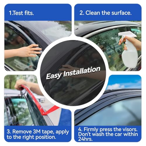 Window Visors Rain Guards for 1996-2002 Toyota 4Runner, Out-Channel Window Vent Wind Deflectors Visors Shades for 96-02 4Runner - size: 1996-2002 Toyota 4runner