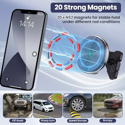 Kaishengyuan Wireless Charger Magnetic Vent Phone Mount Compatible with 2015-2020 Ford F-150, 2017-2021 Super Duty & 2018-2021 Expedition Metal Phone Holder Cradles Bracket Stand for All Smartphone - style: Magnetic Charge