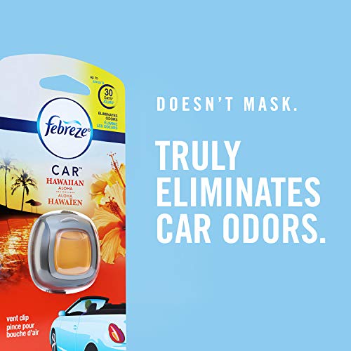 Febreze Car Pet Odor Eliminator, Air Freshener Vent Clip, Up to 30 Days Freshness, Fresh Scent, 2 Count