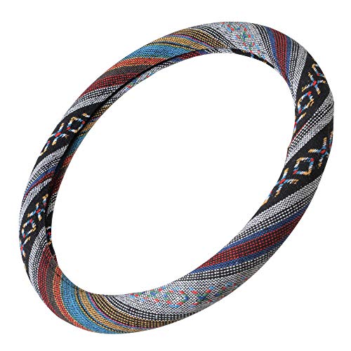 BDK Blue Woven Saddle Blanket Steering Wheel Cover for Cars SUV Van Truck Auto - Driver Grip 15 inch - color: #25 Blue, size: Fits 14.5 - 15" Sw
