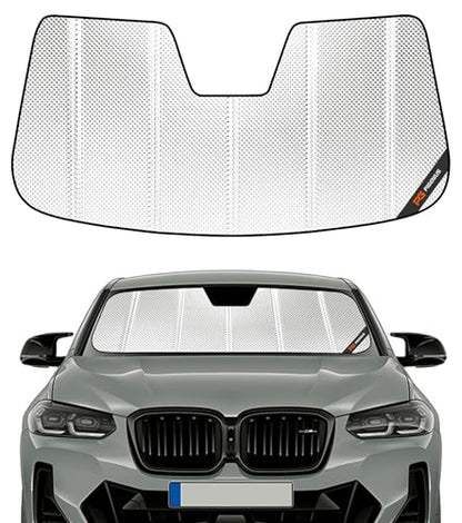 Pigenius Windshield Sun Shade for BMW X4 (G02) 2019-2026, Fits xDrive30i M40i X4 M, Reflective Aluminum Film Front Window Sunshade - size: 2019-2024 X4