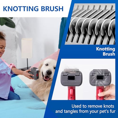 2-in-1 Pet Grooming Kit Compatible with Dyson V7 V8 V10 V11 V15 Vacuum,Dog Hair Vacuum Attachment Removes Loose Hair, Dander, Undercoat & Tangles Self-Cleaning with Extended Vacuum Hose & Trigger Lock - color: Pet Grooming Kit Suitable for Large Breed Dog