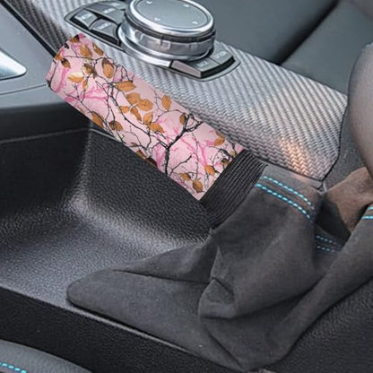 Jeiento Pink Hunting Camouflage Car Gear Shift Knob Cover Set, Camouflage Car Gear Shift Knob Cover Hand Brake Cover for Women Universal Fit SUV Truck Sedan - color: Pink Hunting Camouflage