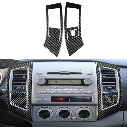 NVCNX Real Premium Carbon Fiber for Toyota 2nd Gen Tacoma Accessories 2005-2011 2006 2007 2008 2009 2010 Car Dash Center Air Vent Panel Cover Interior Trim Thick Overlay Sticker Decal 4PCs - Style A - color: Dash Central Air Vent Panel Trim A - for 2005-2
