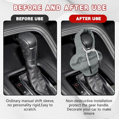 Gear Shift Hoodie, Shifter Hoodie, Funny Car Gear Shift Protector Cover, Automotive Interior Cute Gadgets Fashionable Mini Sweater Shifter Stick Knob Cover Universal for Most Vehicles (Gray) - color: Gray