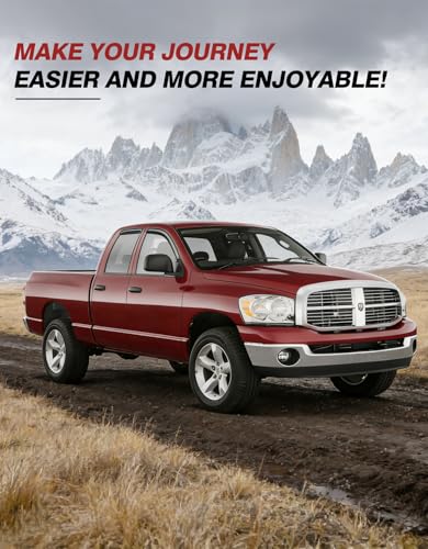 Outside-Mount Window Rain Guards Fit for 2002-2008 Dodge Ram 1500 Quad Cab/Extended Cab/ 03-09 Dodge Ram 2500 3500, Window Visors Wind Deflector Dark Smoke Vent Shades - size: Fit for 2002-2009 Dodge Ram 1500&2500&3500