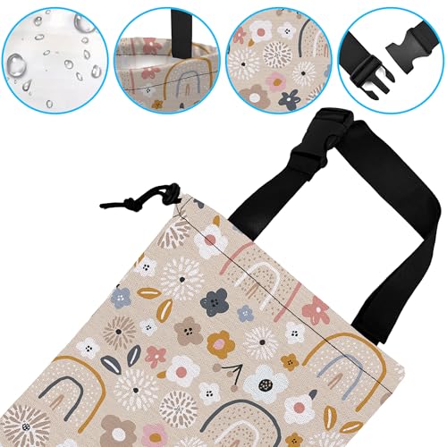 Car Trash Bag Hanging Creative Floral Rainbows Car Trash Can Waterproof Garbage Bag Hanging for Car Back Seat - color: Creative Floral Rainbows