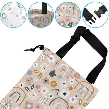 Car Trash Bag Hanging Creative Floral Rainbows Car Trash Can Waterproof Garbage Bag Hanging for Car Back Seat - color: Creative Floral Rainbows