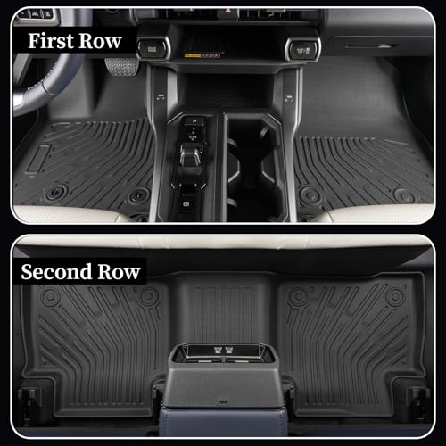 Car Floor Mats for 2026 Toyota RAV4 Hybrid (Not for Phev) TPE Full Set with Cargo Liner & 2nd Row Backrest Mat,All Weather Protection Anti-Slip Custom Fit Full Coverage Waterproof - size: 2026 RAV4 Hybrid Floor Mat