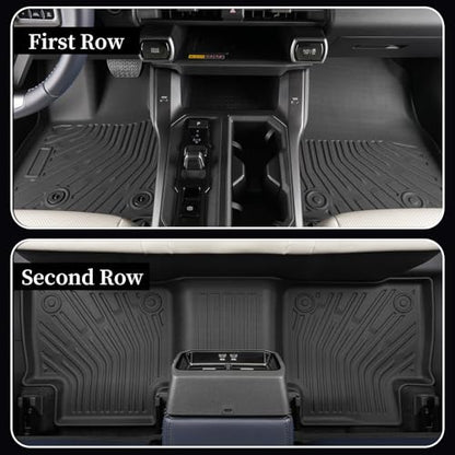 Car Floor Mats for 2026 Toyota RAV4 Hybrid (Not for Phev) TPE Full Set with Cargo Liner & 2nd Row Backrest Mat,All Weather Protection Anti-Slip Custom Fit Full Coverage Waterproof - size: 2026 RAV4 Hybrid Floor Mat