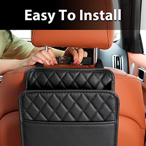FrgKbTm Car Seat Back Hanging Bag Car Document Holder Multi-Pocket Bottle Bag Storage Box Organizer Travel Tidy Pouch Pocket Kids - color: Black A