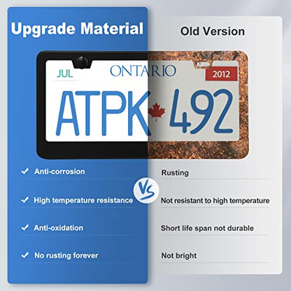 QUANQIUFEI 2 Pack License Plate Frames, Stainless Steel Car License Plate Cover Car Accessories with Screw Caps (Black) - color: Black