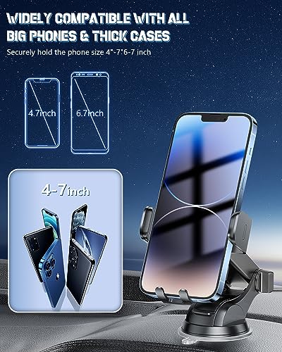 Wireless Car Charger, Fast Charging Phone Holder 3 in 1 Phone Mount Auto Clamping Car Accessories Compatible with iPhone 17 16 15 14 13 12 11 Xs XR, Samsung S23 Ultra S22 S21 S20/S10+ S9+ Note 9 - color: Black