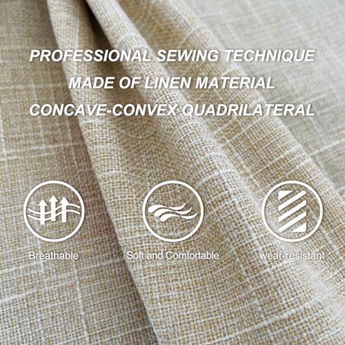 BOPUOVRE Linen Car Seat Covers Front Seat Covers Breathable Cloth Fabric Car Seat Protector - Universal Fit for Cars, Vans, SUVs, Trucks - 2 Units - Beige - color: Beige