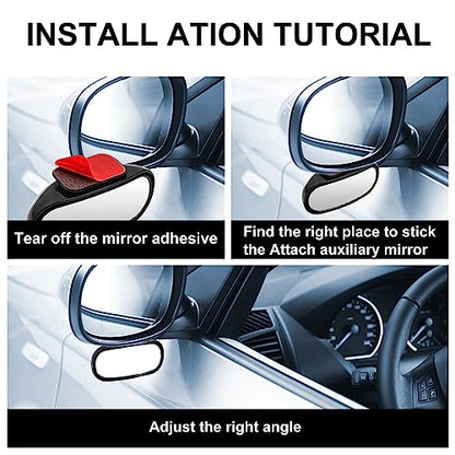 Blind Spot Mirror Adjustable 360 Degree Car Side Mirror, HD Glass Rear View Exterior Accessories Frame Thickness Less than 5MM for Car SUV (ellipses) - style: ellipses