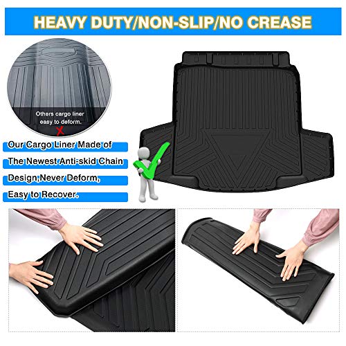 Cartist Cargo Liner Compatible with Chevrolet Malibu 2016 2017 2018 2019 2020 2022 2023 2024 2025 All Weather Trunk Mat Liner for Malibu Accessories Black - size: 5)Chevy Malibu 2016-2025