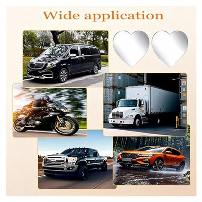 2 Pcs Cars Heart Shaped Blind Spot Mirrors Car,Heart Shaped Wide Angle Convex Rearview Side Mirrors for Enhanced Safety,Car Accessories for Cars Suvs and Trucks