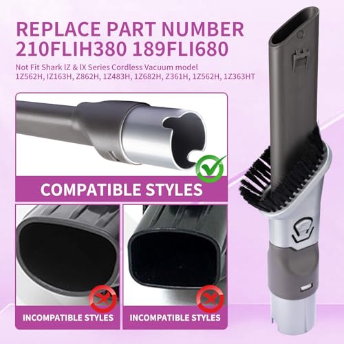 3 Pack 2-in-1 Brush Kits for Shark Crevice Tool and Horse Hair Shark Vacuum Attachments for Rotator, Rocket, DuoClean, Apex, Navigator, NV752, NV650, HV322, HV301, AZ2001, HZ2002 Extended Reach Brush - style: 3 Pack
